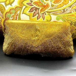 Vintage gold beaded clutch